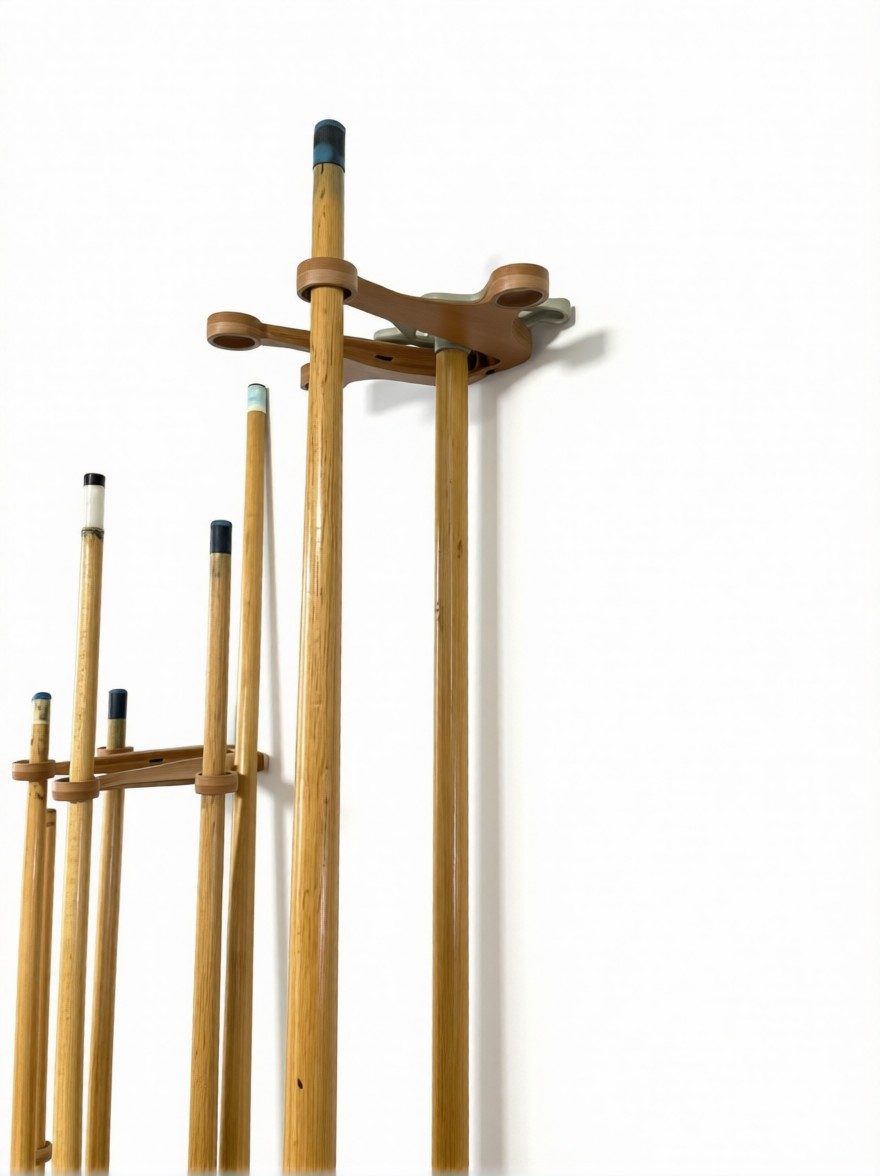 Wall Mounted Pool Cue Holder — detail view
